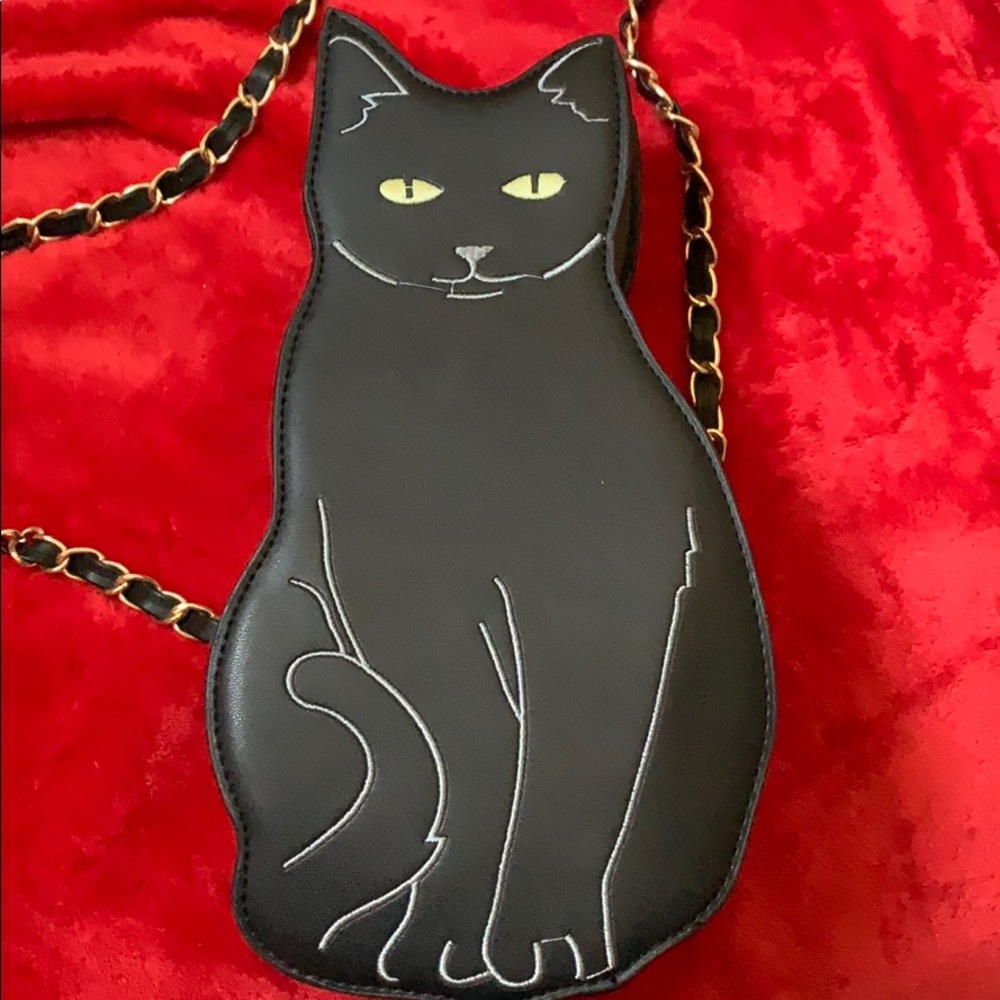 Witchy black cat purse